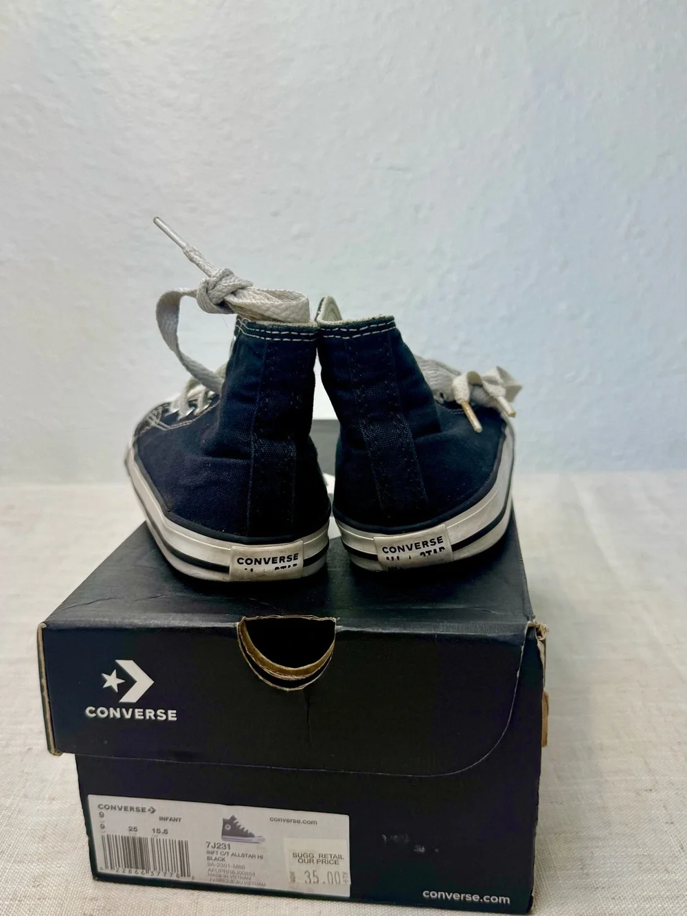 Converse Kids High Top Sneakers in White and Black lot of 2